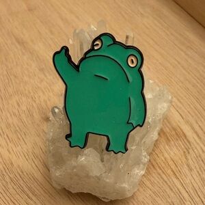 Green Frog Flipping You Off Enamel Pin - BUNDLE AND SAVE